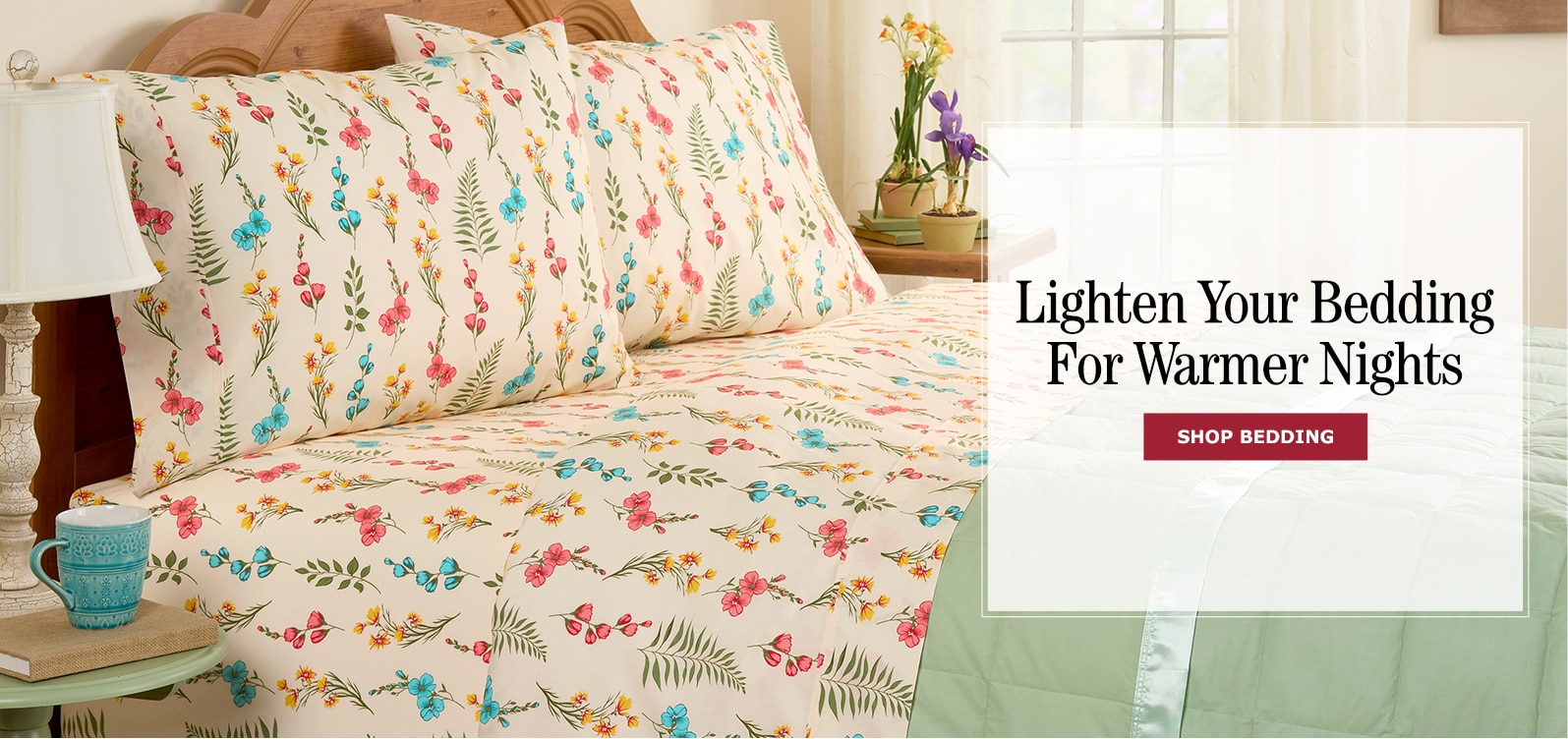 Lighten Your Bedding for Warmer Nights. Shop Bedding