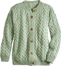 Womens Irish A-Line Cardigan | Aran Merino Wool Sweater
