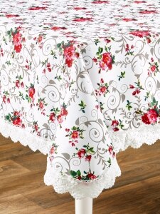 Easy-Clean Floral Oilcloth Tablecloth