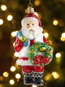 Mini Santa Blown-Glass Christmas Ornaments, Set of 8 - The Vermont Country Store