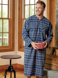 Orton Portuguese Flannel Nightshirt | Plaid Sleep Shirt For Men