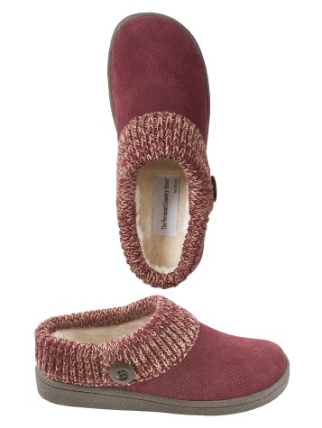 Womens Suede Slippers With Ragg Cuffs