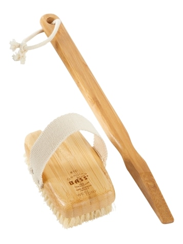 Natural Bristles Back Scrubber Shower Brush With Detachable Long Woode –  Vybella