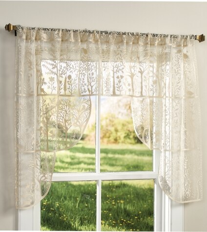 Nature & Floral Lace Window Swags - Tree of Life Collection