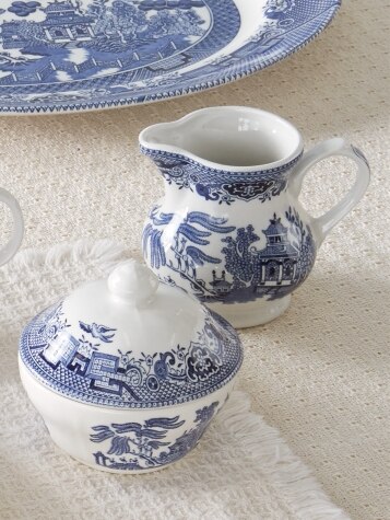 Timeless Blue Willow Sugar and Creamer Set