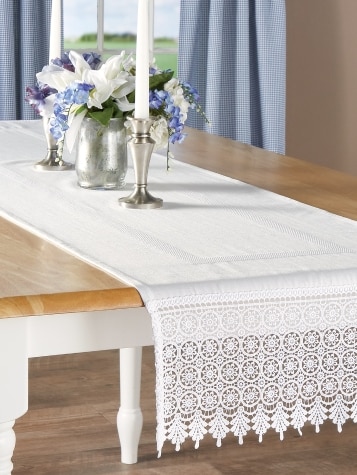 Elegant Lace Cotton Table Runner | 2 Sizes