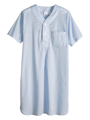 Mens Batiste Nightshirt | Short-Sleeve Lightweight Sleepshirt
