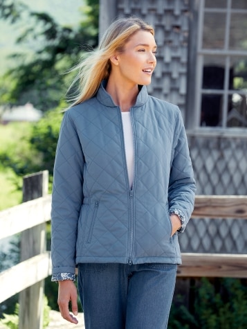 Womens Lightweight Insulated Diamond Quilted Jacket