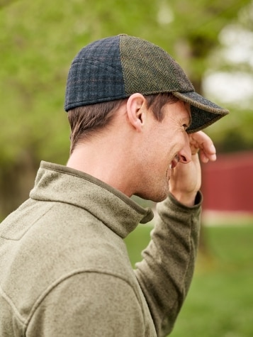 Irish Tweed Baseball Hat for Men | Wool Plaid Cap