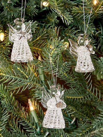 Spun Glass Angel Ornaments | 2 Boxes