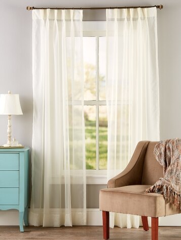 Classic Pinch Pleat Voile Curtains | Vermont Country Store