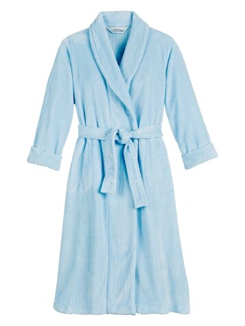 American Soft Linen Unisex Luxury Hotel Spa Warm Shawl Collar Soft Plush Fleece Bath Robe - Teal