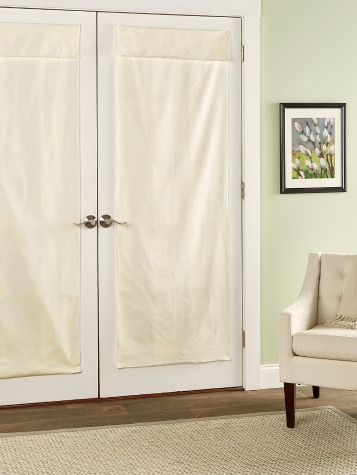 Woven Cotton Easy-Install French Door Roll-Up Shade