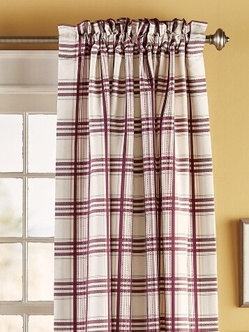 Hillside Plaid Textured Rod Pocket Curtains | Bright Drapes