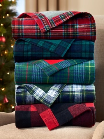 Double Weight Flannel Blanket - Reversible Portuguese Cotton
