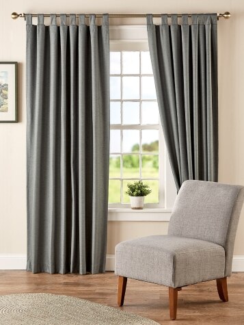 Energy-Efficient Woven Blackout Lined Tab Top Curtains