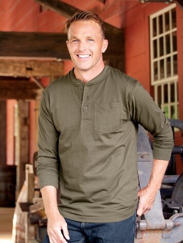 Orton Brothers Henley Shirt | Men's Long Sleeve Jersey Knit