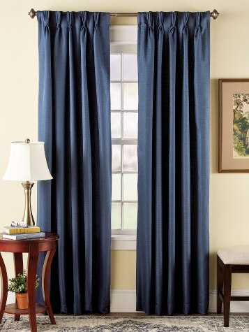 Woven Pinch Pleat Back Tab Curtain Panels, 50 in. Wide