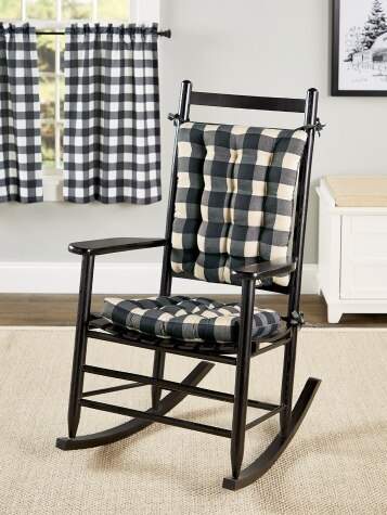 Buffalo Check Chair Cushion Set | Plush Rocking Chair Cushion