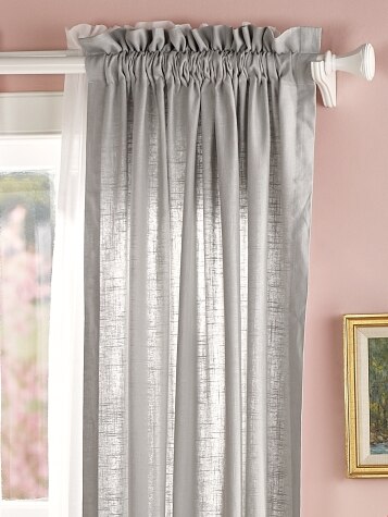 Soft Linen Rod Pocket Window Curtain Panels - Pair