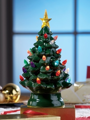 Ceramic Christmas Tree With Plug-in Cord