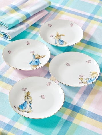 Peter Rabbit Porcelain Appetizer/Dessert Plate, Set of 4 - The Vermont Country Store