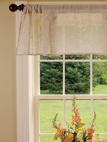 Sheer Linen Rod Pocket Pleated Valance | Vermont Country Store