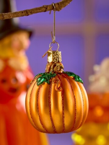 Blown Glass Ornament | Pumpkin Ornament | Halloween Decor