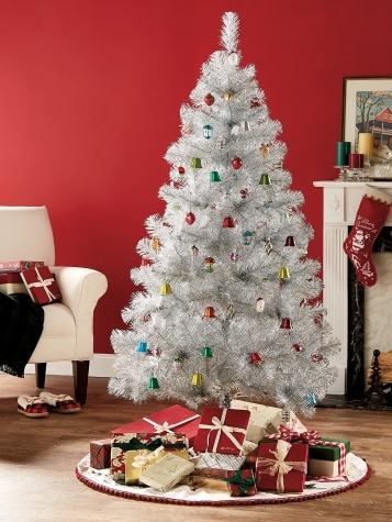 Silver Tinsel Tree | 6-Foot Christmas Tree | Christmas Tree