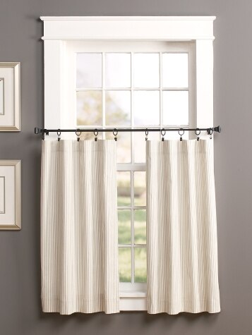 Ticking Stripe Rod Pocket Curtain Tiers | Vermont Country Store