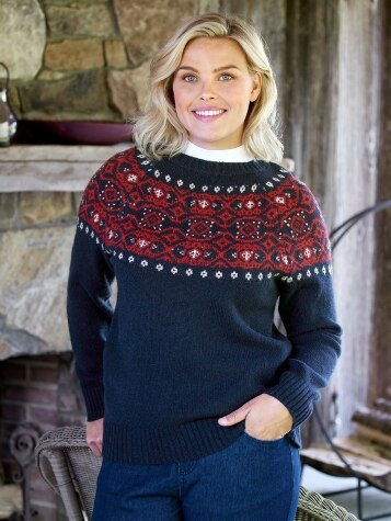 Women's Ragg Wool Sweater |Fair Isle Sweater