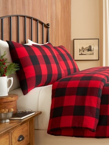 Yarn Dyed Flannel Comforter Cover | All Cotton Plaid Duvet