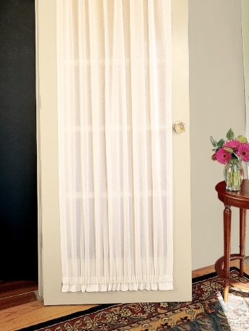 Cotton Voile Rod Pocket Door Curtain Panel