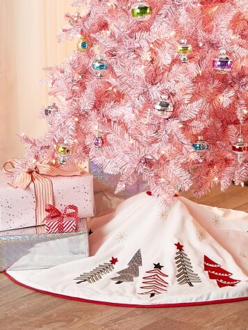 Sparkling Embroidered Forest 50 in. Tree Skirt