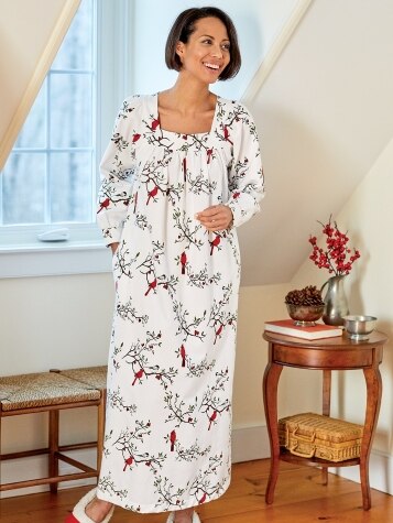 Square-Neck Nightgown Made With Portuguese Flannel