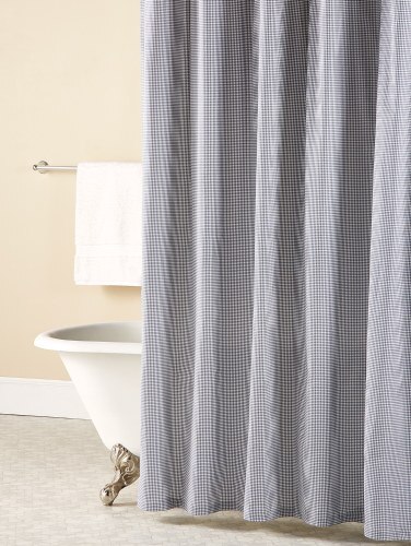 Gingham Patterned Shower Curtain | All Cotton Check Curtain